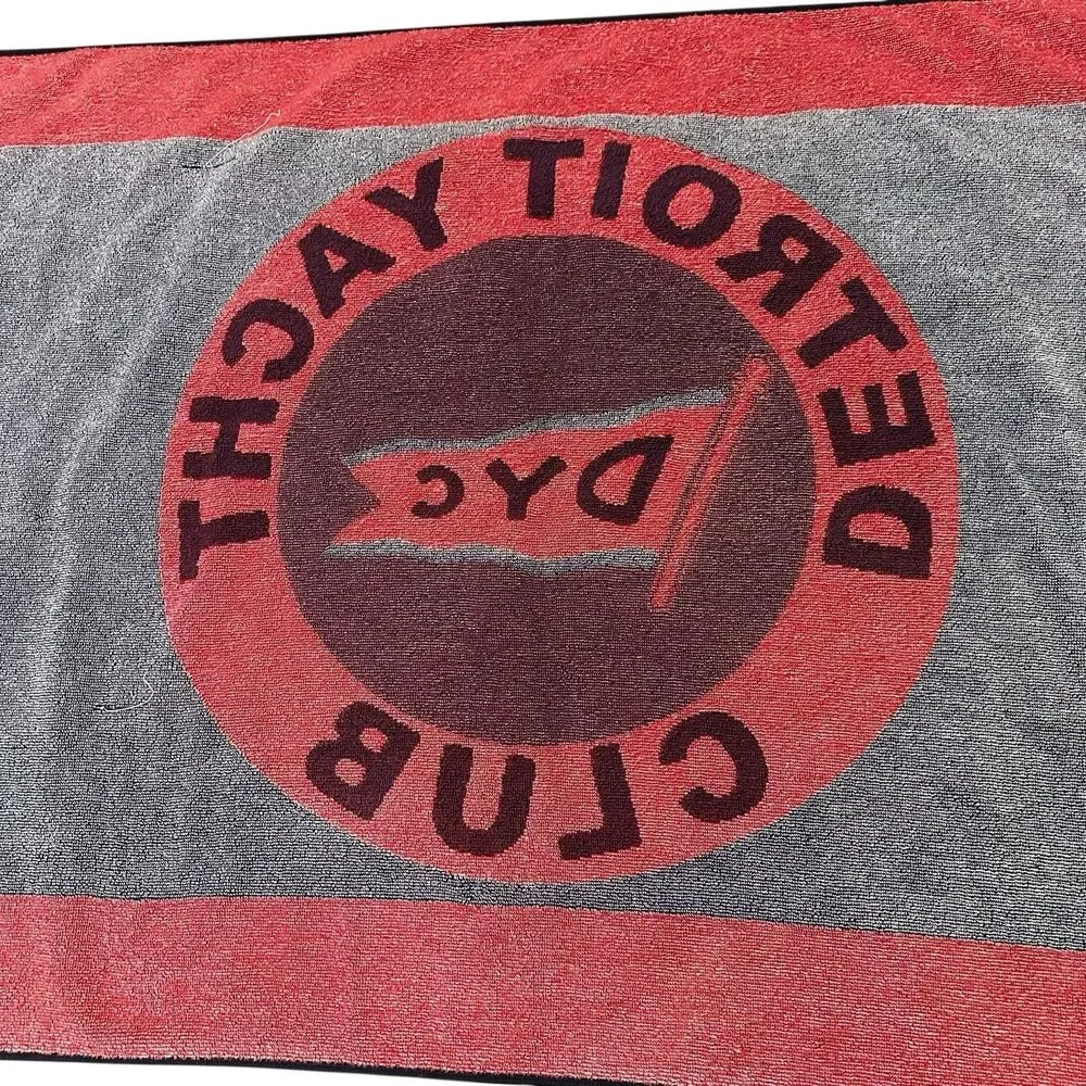 Vintage Detroit Yacht Club Beach Towel Heavy Weight 57” X 30” Made In USA